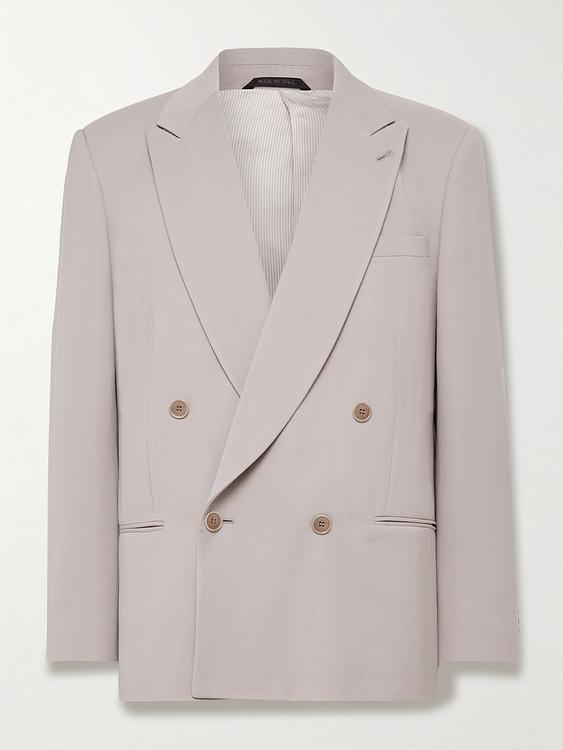 Beige double-breasted suit jacket from Giorgio Armani