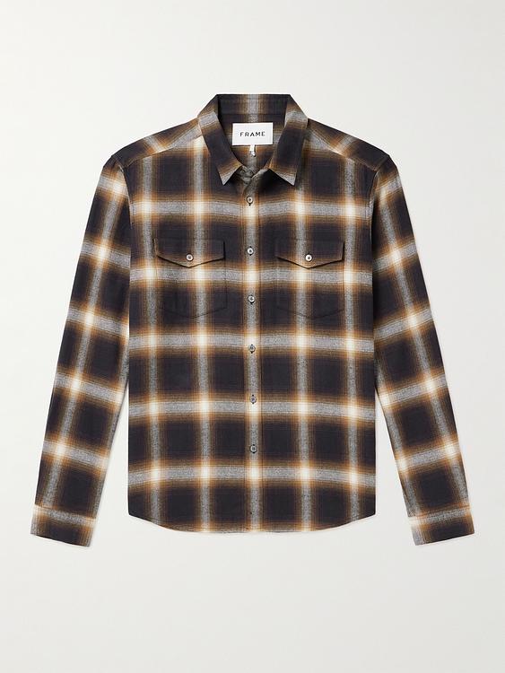 Checkered black flannel shirt from Frame