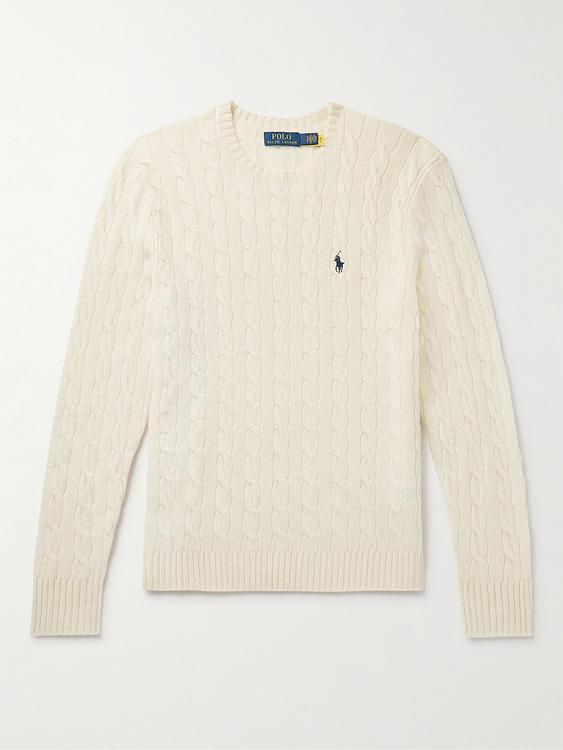 White cashmere sweater from Polo Ralph Lauren