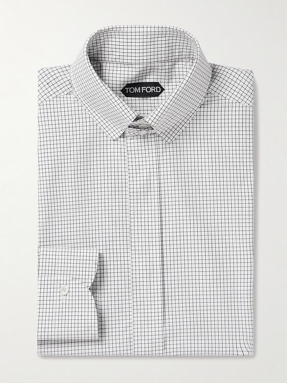 Checkered white business shirt from Tom Ford