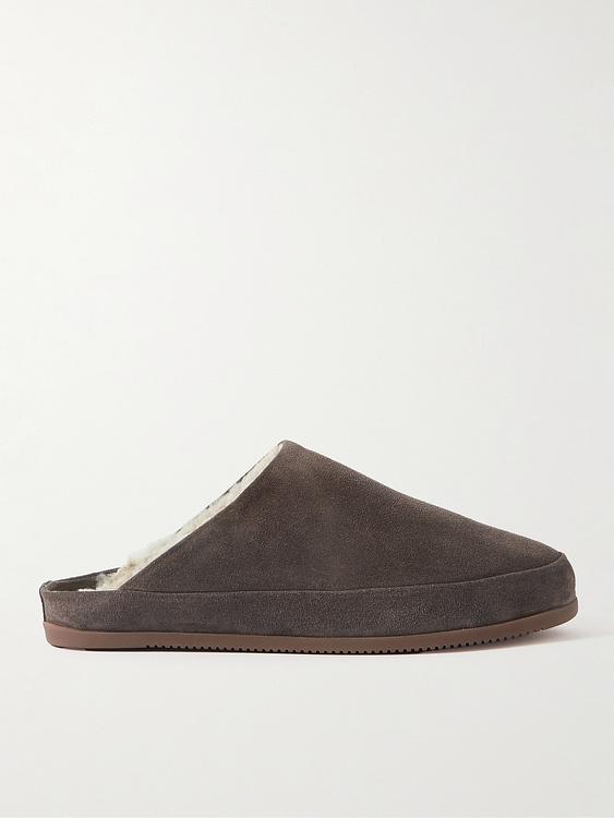 Dark brown slippers from Mulo