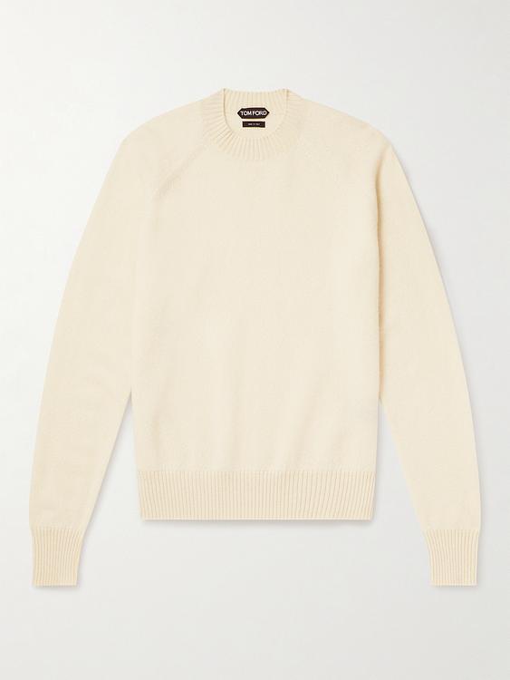 White cashmere sweater from Tom Ford