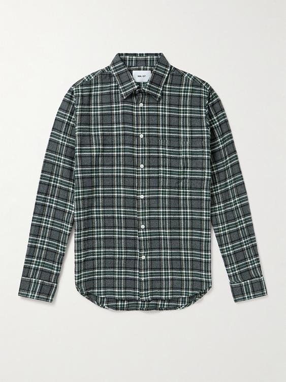 Checkered dark grey flannel shirt from NN07