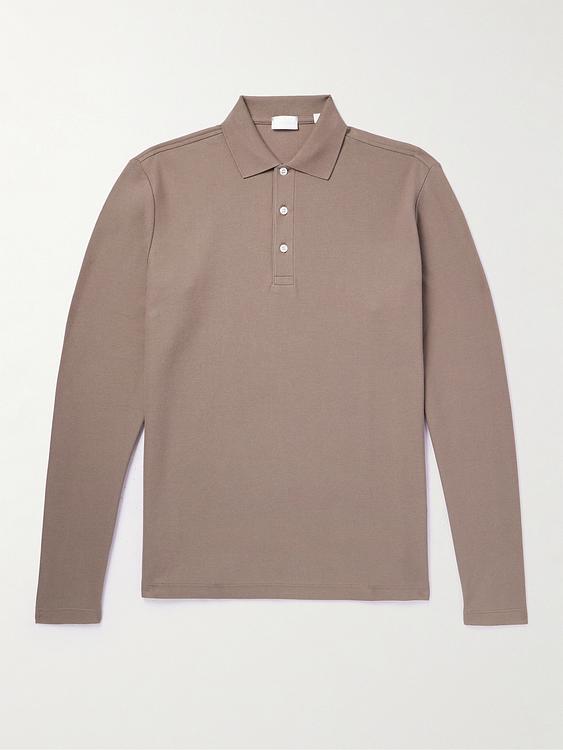 Grey long sleeve polo shirt from Håndværk
