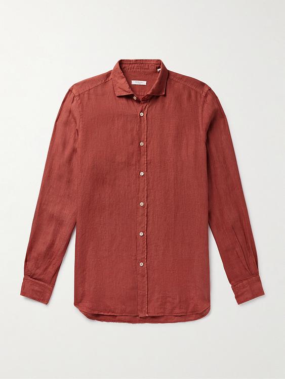 Dark red casual shirt from Boglioli