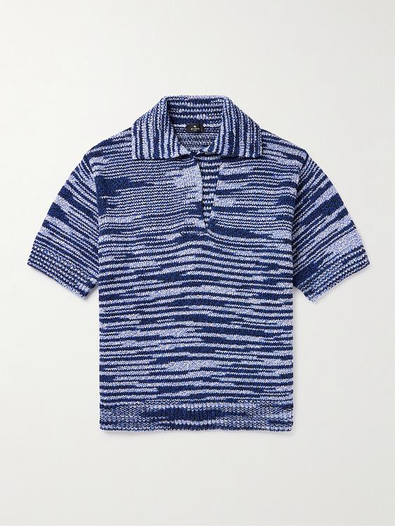 Dark blue short sleeve polo shirt from Etro