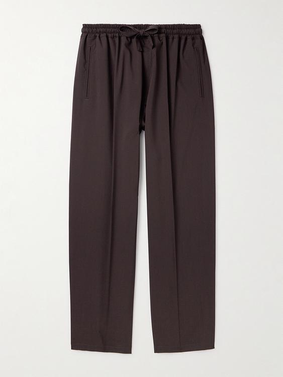 Dark brown wide-leg formal trousers from Umit Benan B+