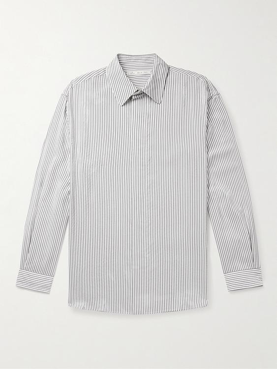 Striped grey casual shirt from Umit Benan B+