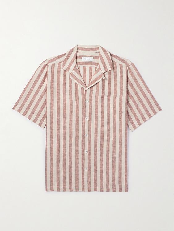 Striped white short sleeve shirt from Lardini