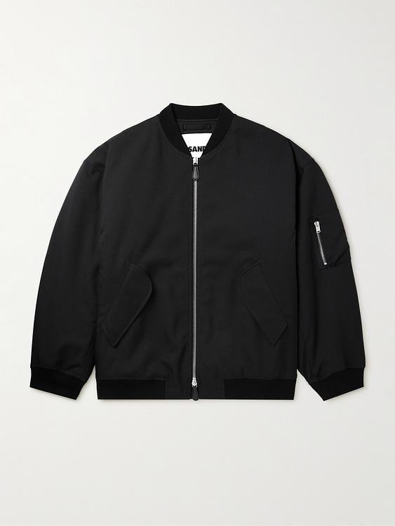 Print black bomber jacket from Jil Sander