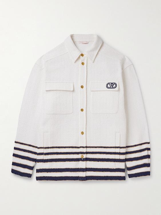 Striped white overshirt from Valentino Garavani