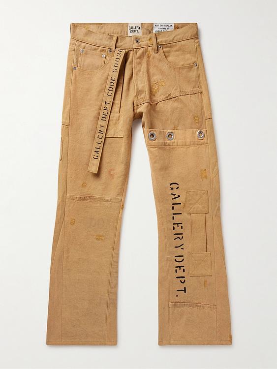 Brown distressed jeans from Gallery Dept.