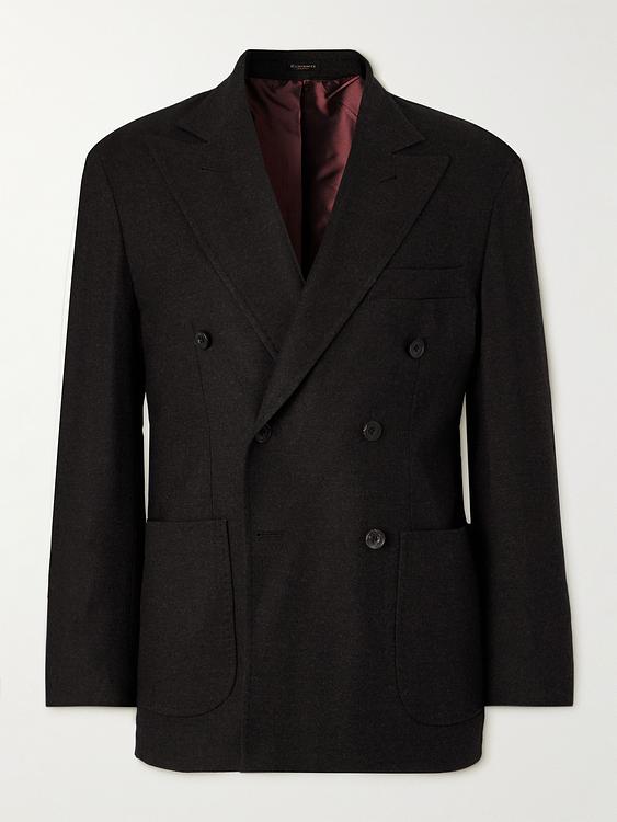 Black double-breasted blazer from Rubinacci