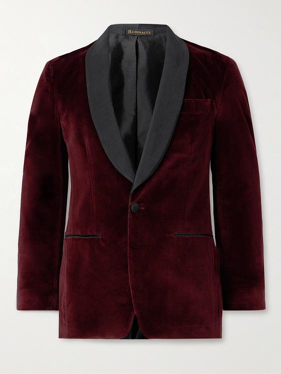 Dark red tuxedo jacket from Rubinacci