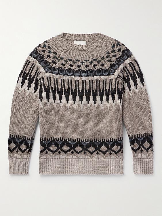 Grey cashmere sweater from Purdey