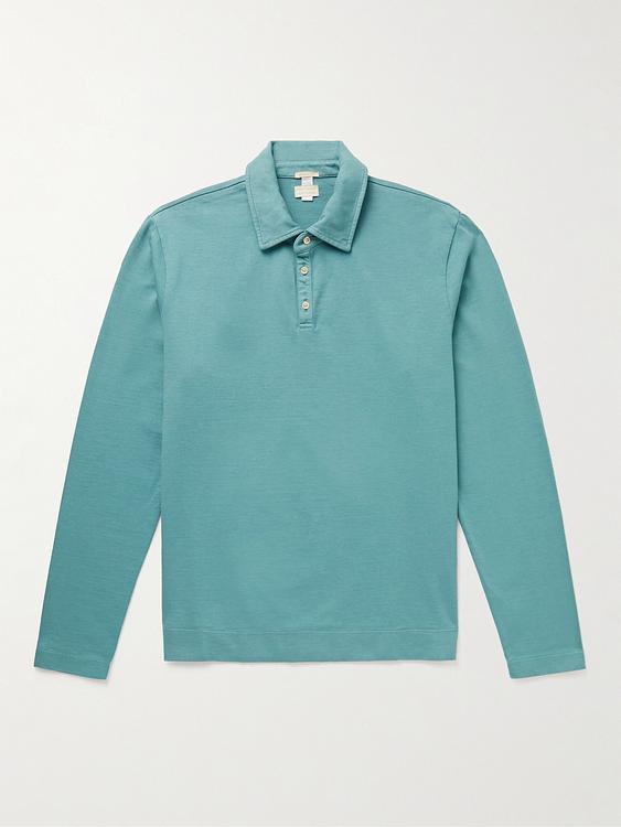Blue long sleeve polo shirt from Massimo Alba