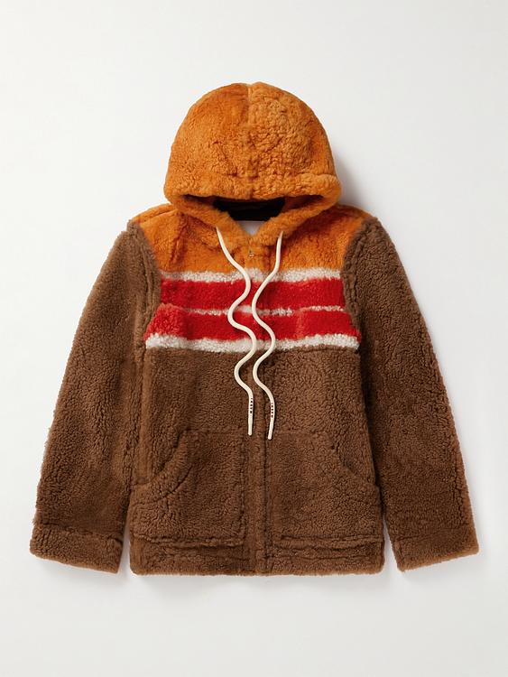Print dark brown hooded sweatshirt from Marni