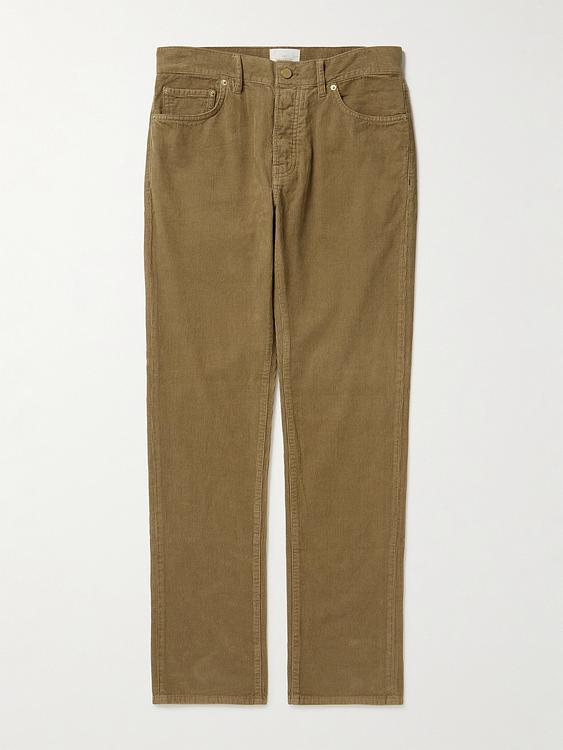 Taupe corduroy trousers from Sid Mashburn