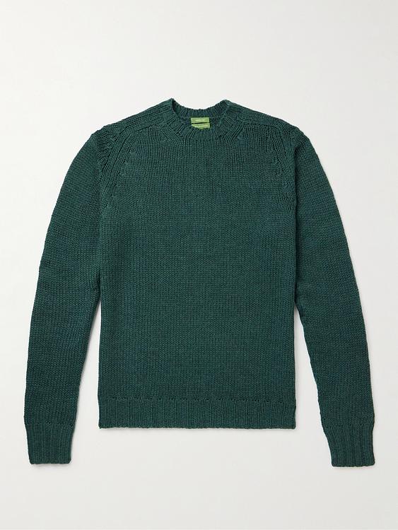 Dark green sweater from Sid Mashburn