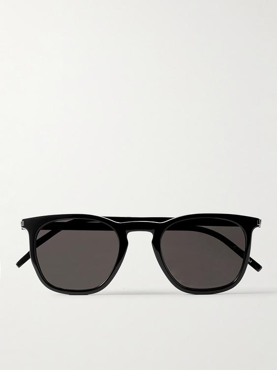 Dark brown d-frame sunglasses from Saint Laurent