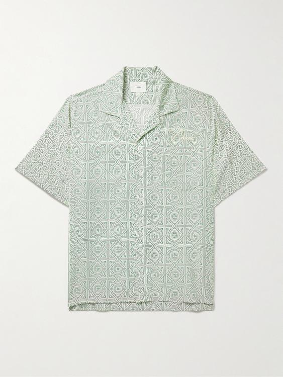 Light green short sleeve polo shirt from Rhude