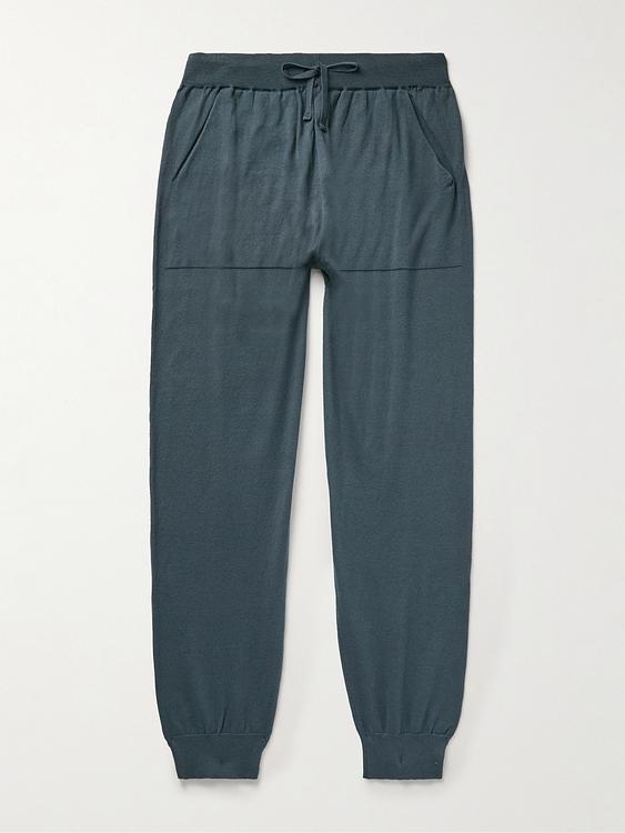 Dark grey drawstring trousers from John Smedley
