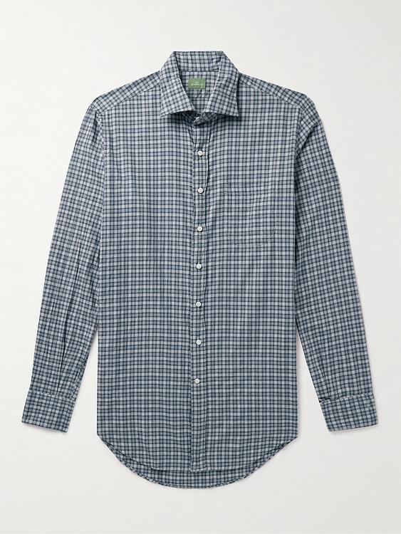 Checkered blue casual shirt from Sid Mashburn