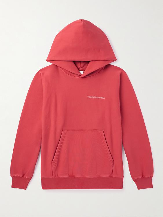 Red hooded sweatshirt from Stockholm Surfboard Club