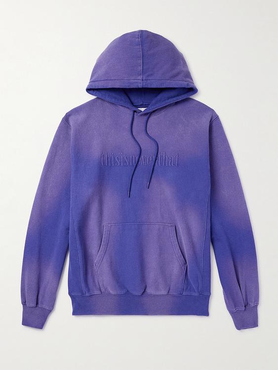 Print dark blue hooded sweatshirt from Thisisneverthat
