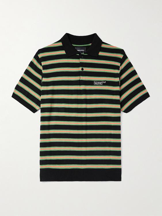 Striped black short sleeve polo shirt from Thisisneverthat