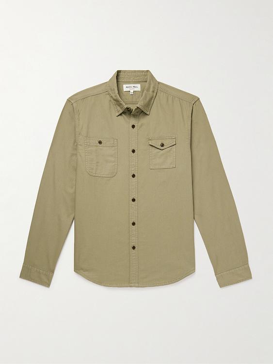 Taupe casual shirt from Alex Mill