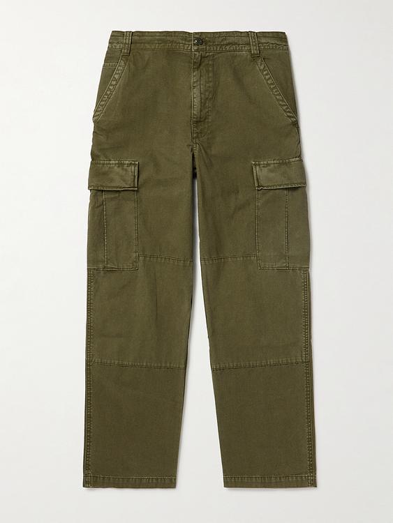 Dark green cargo trousers from Alex Mill