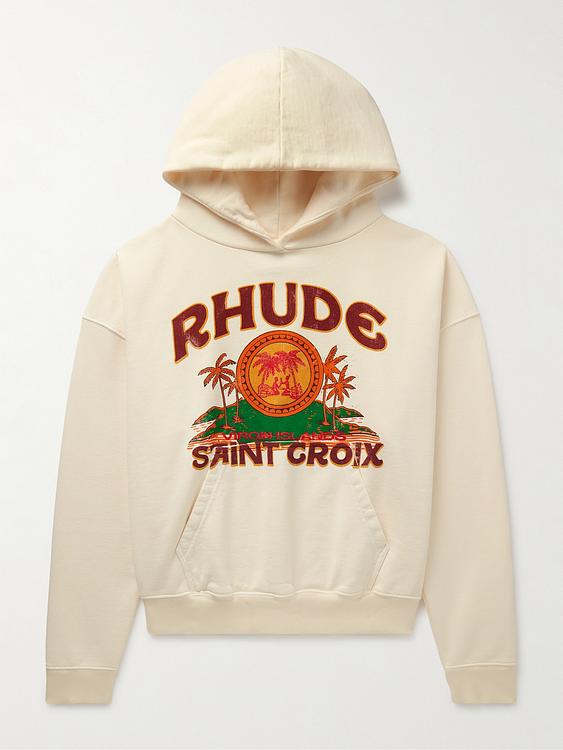 Print beige hooded sweatshirt from Rhude