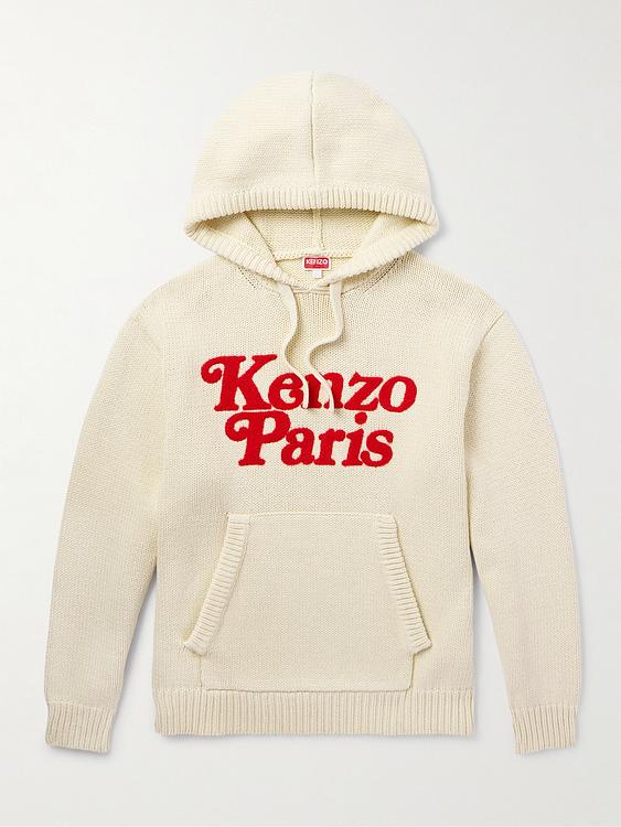 Print white hooded sweatshirt from Kenzo