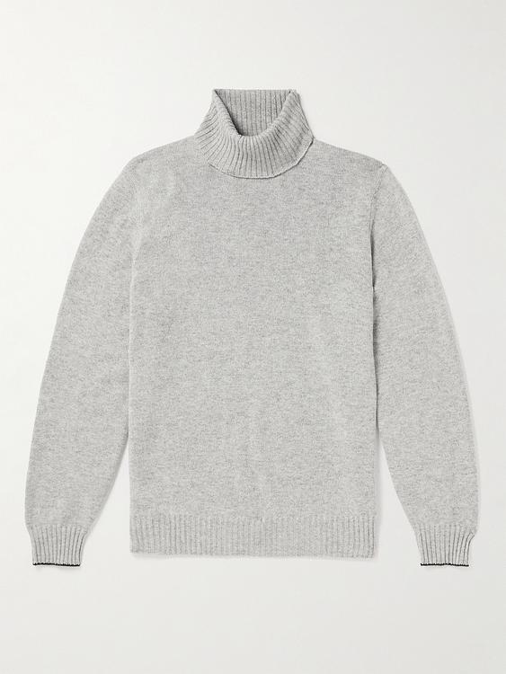Grey turtleneck from Brunello Cucinelli