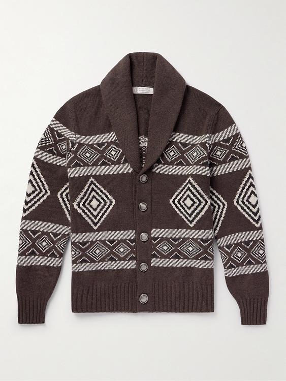 Dark brown cardigan from Brunello Cucinelli