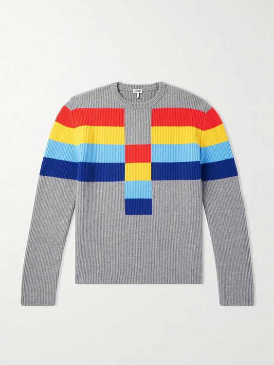 Striped grey sweater from Loewe