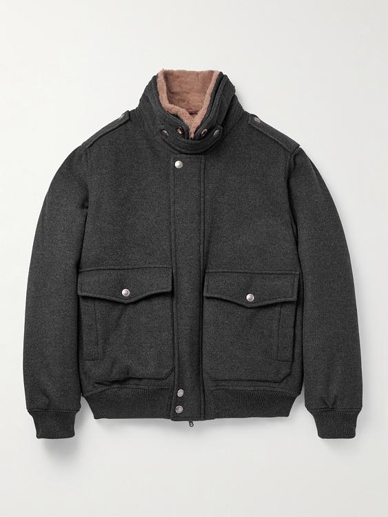 Dark grey bomber jacket from Brunello Cucinelli