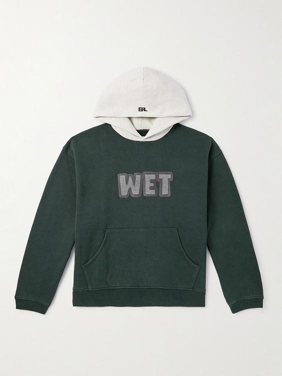 Print dark green hooded sweatshirt from RRL