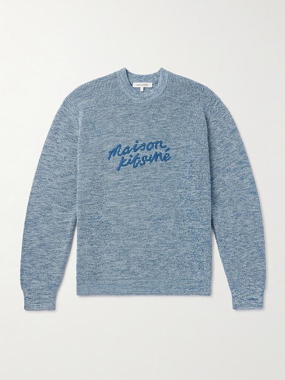 Print blue sweater from Maison Kitsuné