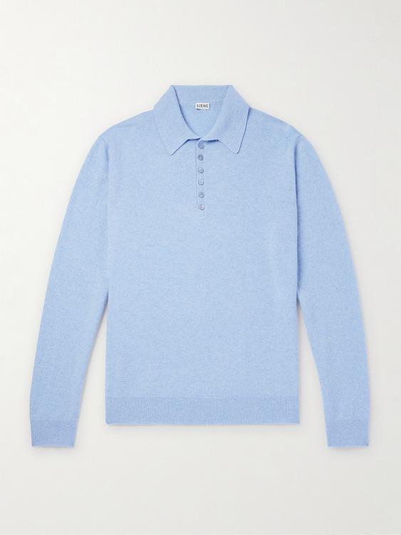 Light blue long sleeve polo shirt from Loewe