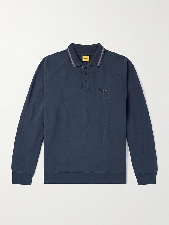 Dark blue long sleeve polo shirt from DIME