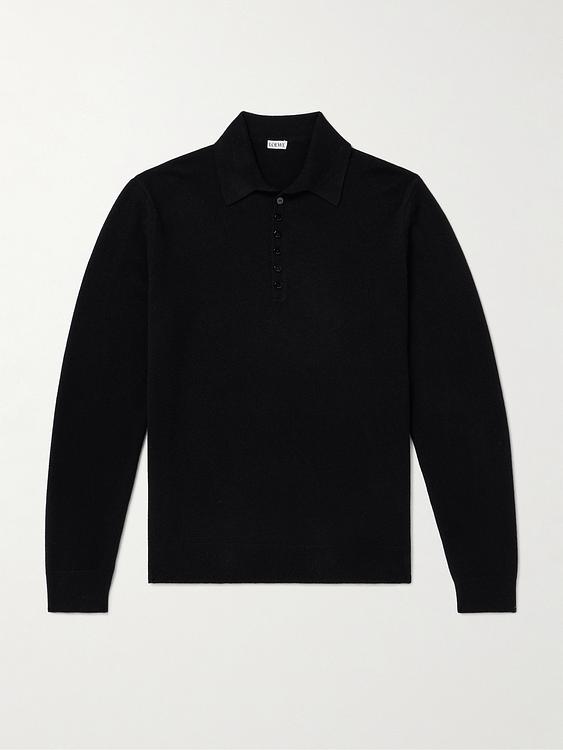Black long sleeve polo shirt from Loewe