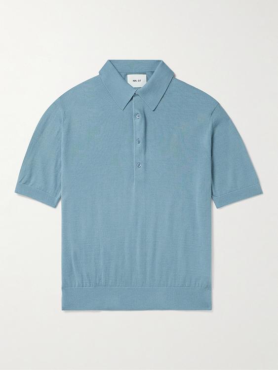 Blue short sleeve polo shirt from NN07