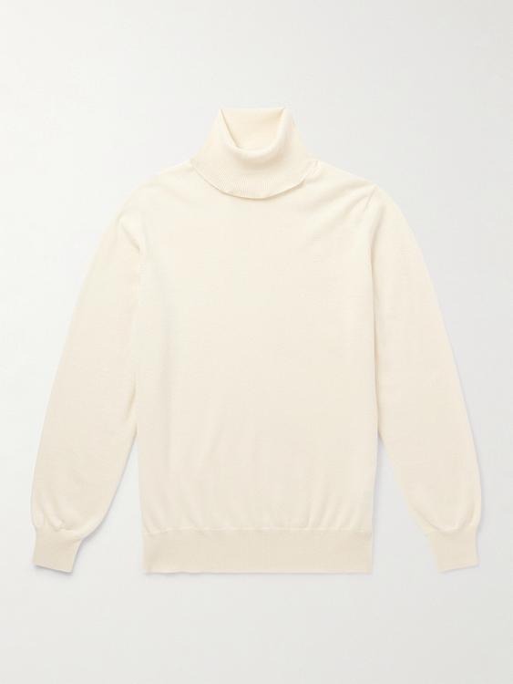 White turtleneck from Brunello Cucinelli