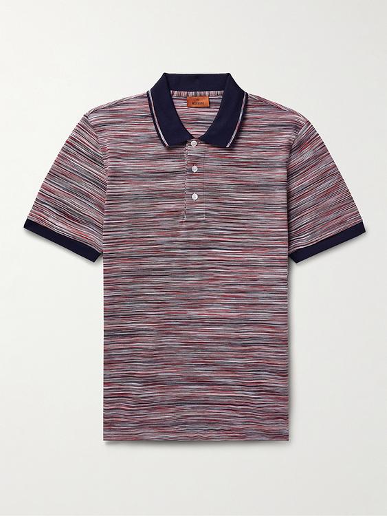 Striped grey short sleeve polo shirt from Missoni