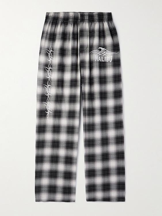 Checkered grey casual trousers from Local Authority La