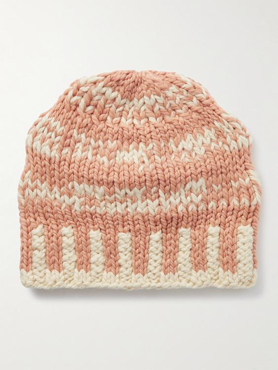 Print peach beanie from Federico Curradi