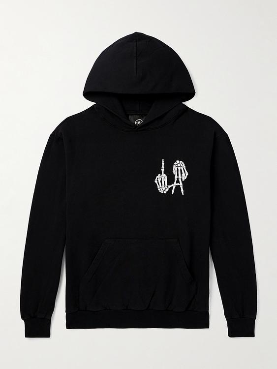 Print black hooded sweatshirt from Local Authority La