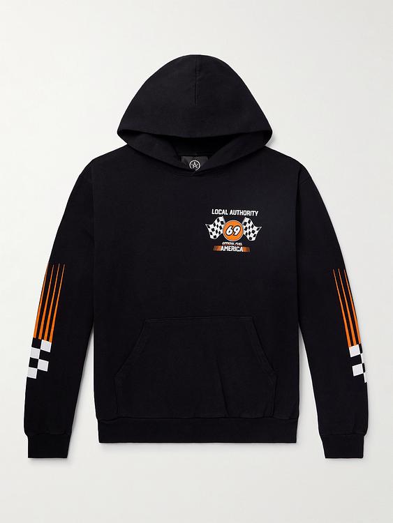 Print black hooded sweatshirt from Local Authority La